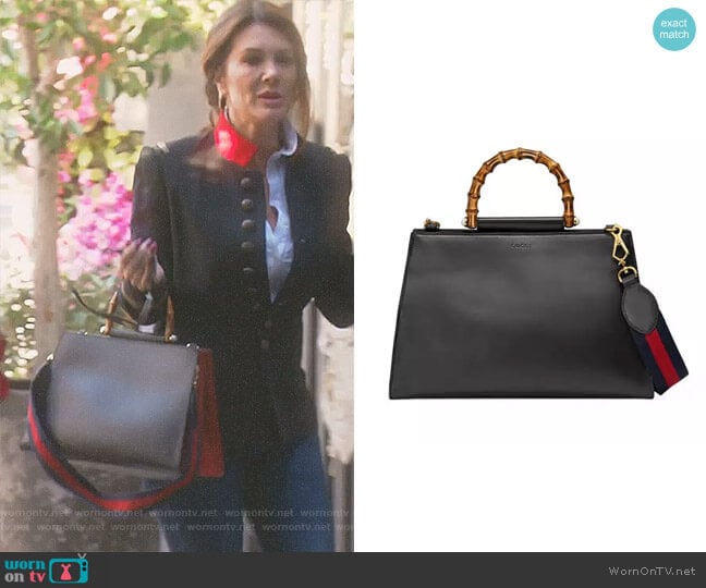 Gucci Nymphea Bamboo-Handle Tote Bag worn by Lisa Vanderpump on The Real Housewives of Beverly Hills
