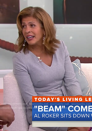 Hoda’s grey v-neck tie waist dress on Today