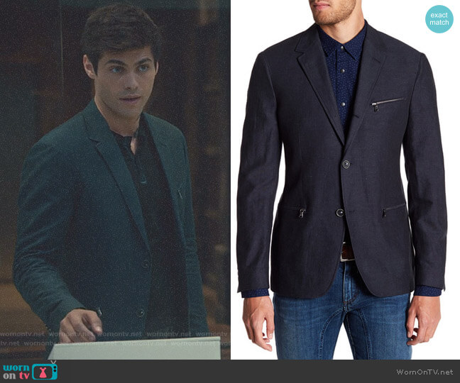 John Varvatos Star USA Zip Pocket Blazer worn by Alexander Lightwood (Matthew Daddario ) on Shadowhunters