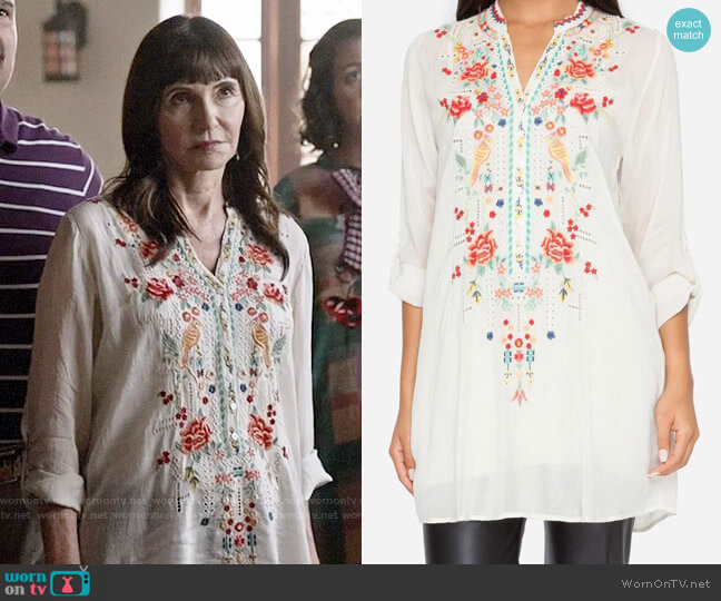Johnny Was Eyelet Garden Blouse worn by Gail Klostermann (Mary Steenburgen) on Last Man On Earth
