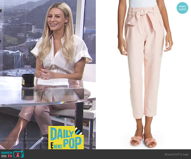 Joie Jun Cotton & Linen Ankle Pants worn by Morgan Stewart on E! News