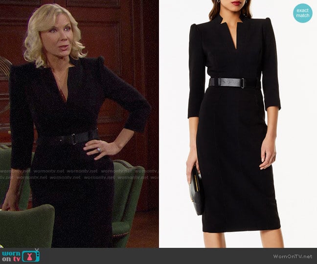 Karen Millen Leather Belt Pencil Dress worn by Brooke Logan (Katherine Kelly Lang) on The Bold and the Beautiful