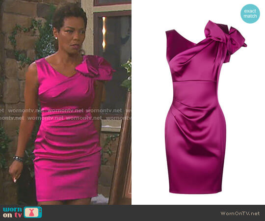 Karen Millen Satin One-Shoulder Dress worn by Valerie Grant (Vanessa Williams) on Days of our Lives