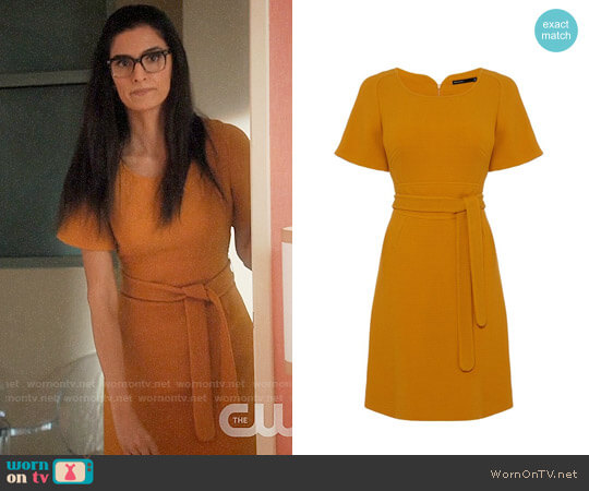 Karen Millen Waffle Weave Belted Dress worn by Krishna (Shelly Bhalla) on Jane the Virgin