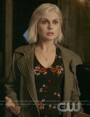 Liv’s black floral top on iZombie
