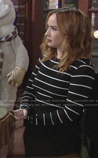 Mariah’s black and white striped dress on The Young and the Restless