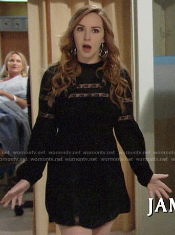 Mariah’s black lace inset dress on The Young and the Restless