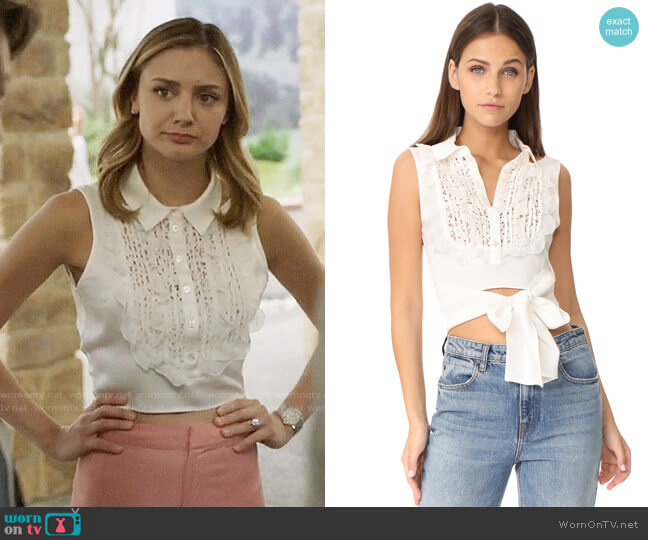 Marissa Webb Shilo Top worn by Megan Morrison (Christine Evangelista) on The Arrangement