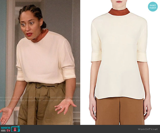Marni Tieneck Crepe Blouse worn by Rainbow Johnson (Tracee Ellis Ross) on Black-ish