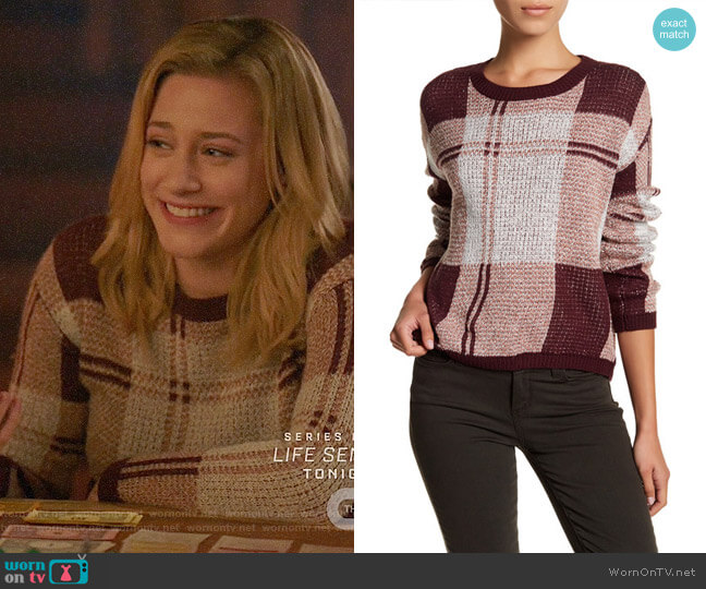 Melrose & Market Shrunken Plaid Pullover worn by Betty Cooper (Lili Reinhart) on Riverdale
