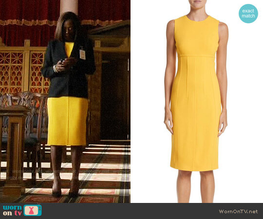 Michael Kors Stretch Bouclé Crepe Sheath Dress worn by Annalise Keating (Viola Davis) on How to Get Away with Murder