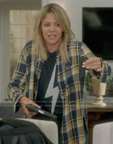 Mickey’s bolt tee and plaid shirt on The Mick