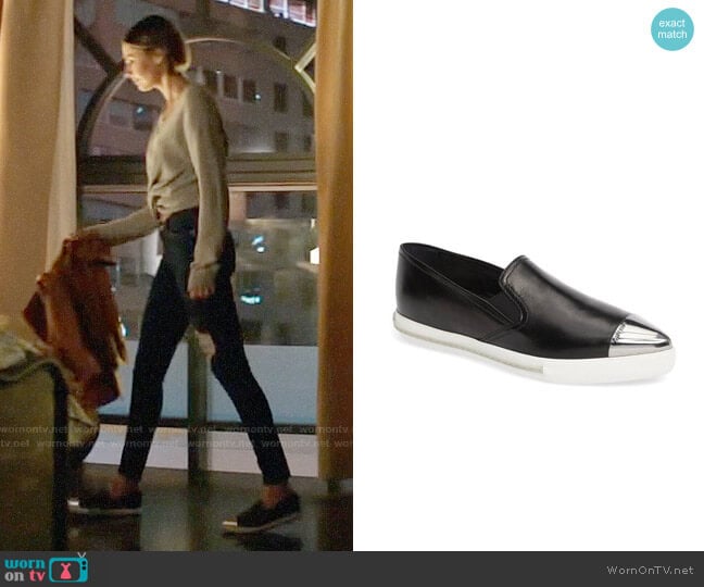 Miu Miu Metal Cap Toe Skate Sneaker worn by Thea Queen (Willa Holland) on Arrow