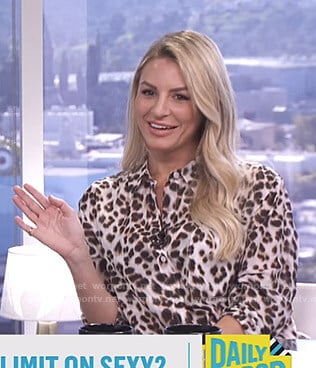 Morgan’s leopard print blouse on E! News Daily Pop
