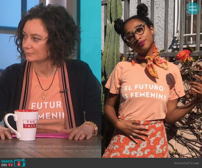 Otherwild El Futuro Es Femeninx T-Shirt worn by Sara Gilbert on The Talk