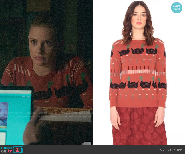 Pepaloves Ducks Sweater worn by Betty Cooper (Lili Reinhart) on Riverdale