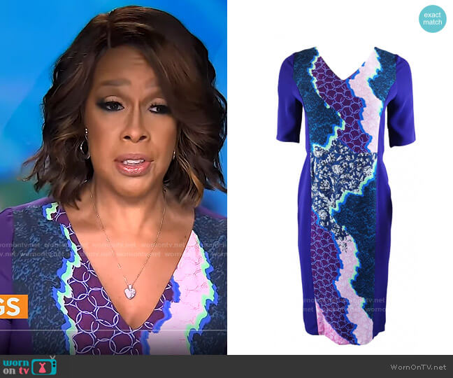 Peter Pilotto Digital Print Dress worn by Gayle King on CBS Mornings