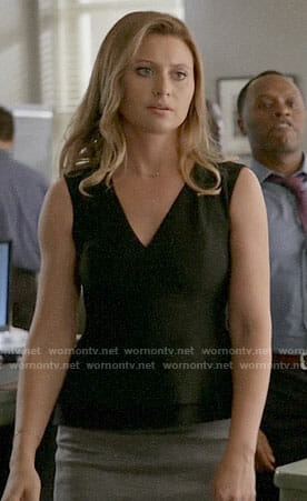 Peyton’s black peplum top on iZombie