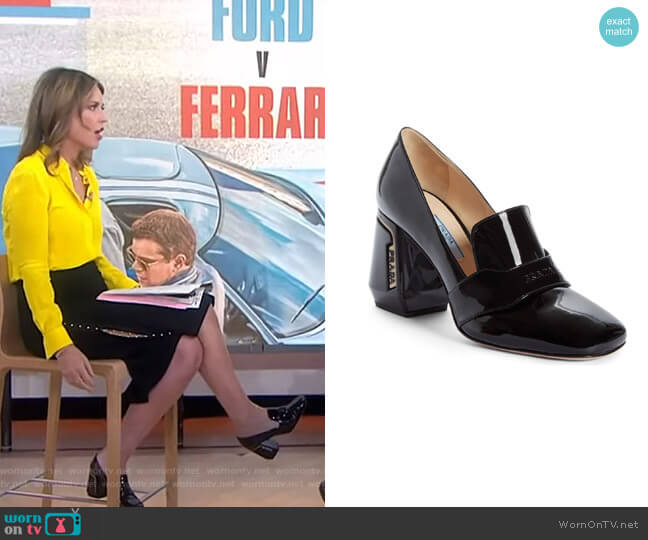 Prada Block Heel Loafer Pump worn by Savannah Guthrie on Today