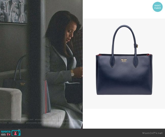 Prada Bibliotheque Tote with Bellow Sides worn by Olivia Pope (Kerry Washington) on Scandal