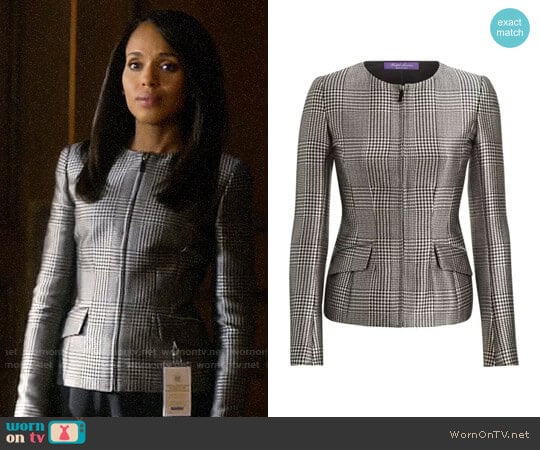Ralph Lauren Collection Lorraine Glen Plaid Jacket worn by Olivia Pope (Kerry Washington) on How to Get Away with Murder