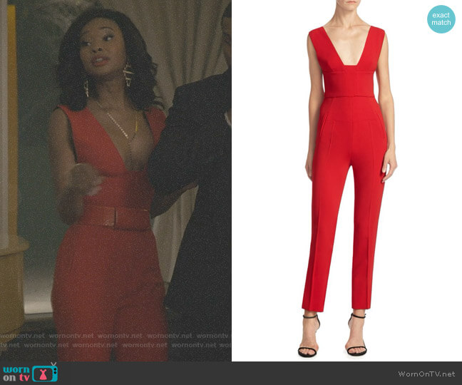 Roland Mouret Lowle Jumpsuit worn by Monica Colby (Wakeema Hollis) on Dynasty