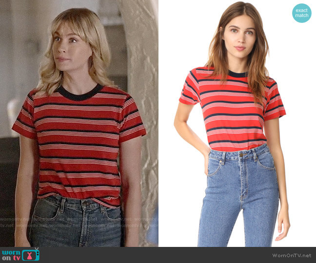 Rollas Stripey Crew Tee worn by Melissa Shart (January Jones) on Last Man On Earth