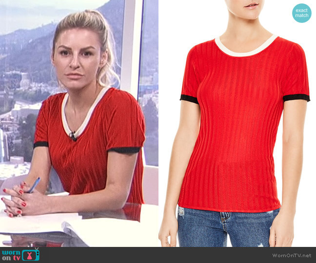 Sandro Nolene Contrast-Color Sweater worn by Morgan Stewart on E! News