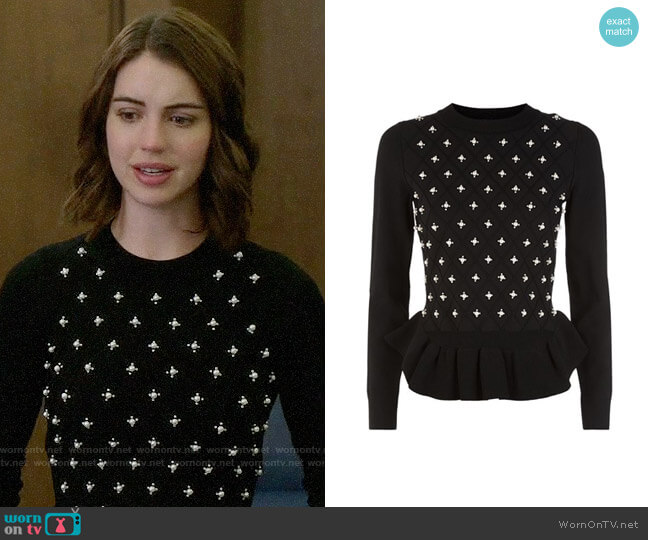 Sandro Embellished Sweater worn by Ivy Belfrey (Adelaide Kane) on Once Upon A Time