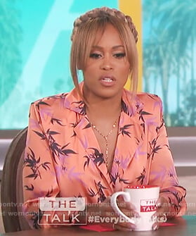 Eve’s orange leaf print bodysuit on The Talk