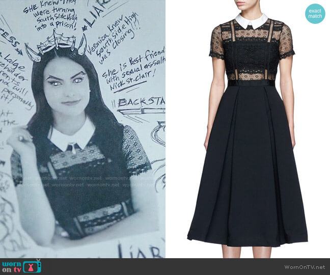 Self Portrait Fleur Lace Dress worn by Veronica Lodge (Camila Mendes) on Riverdale