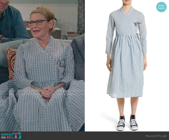 Shrimps Hermione Gingham Seersucker Dress worn by Joan Short (Dianne Wiest) on Life in Pieces