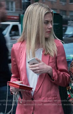 Trish’s pink satin blazer on Jessica Jones