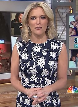 Megyn’s navy scalloped floral print dress on Megyn Kelly Today