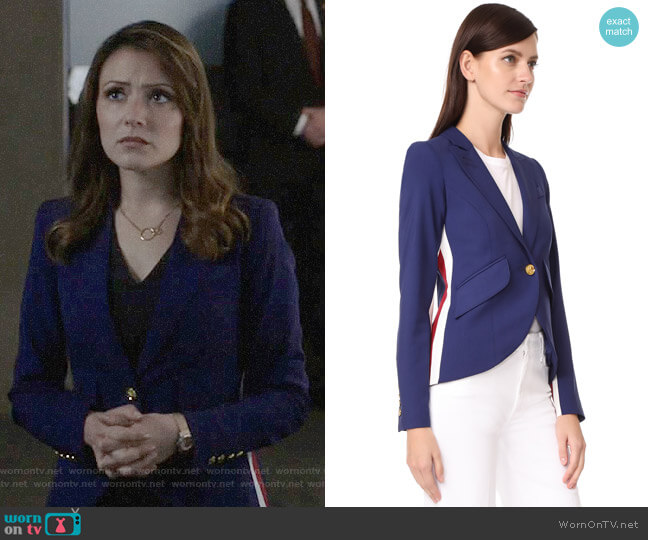 Smythe Racing Stripe Blazer worn by Emily Rhodes (Italia Ricci) on Designated Survivor