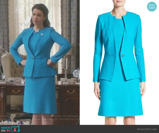St. John Colleciton Clair Knit A-Line Dress worn by Mellie Grant (Bellamy Young) on Scandal
