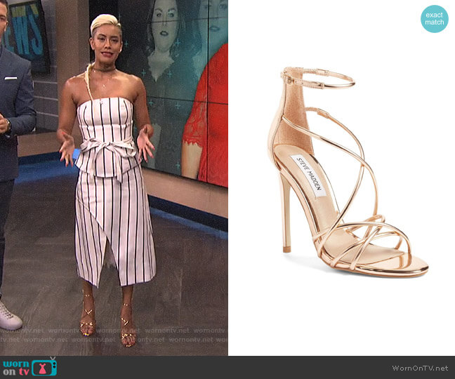Steve Madden Satire Strappy Sandal worn by Sibley Scoles on E! News