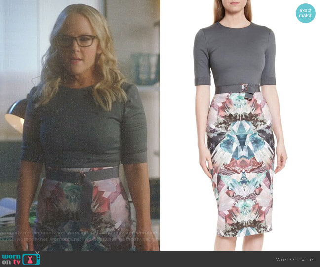 Ted Baker Anaste Mirror Minerals Print Dress worn by Linda Martin (Rachael Harris) on Lucifer