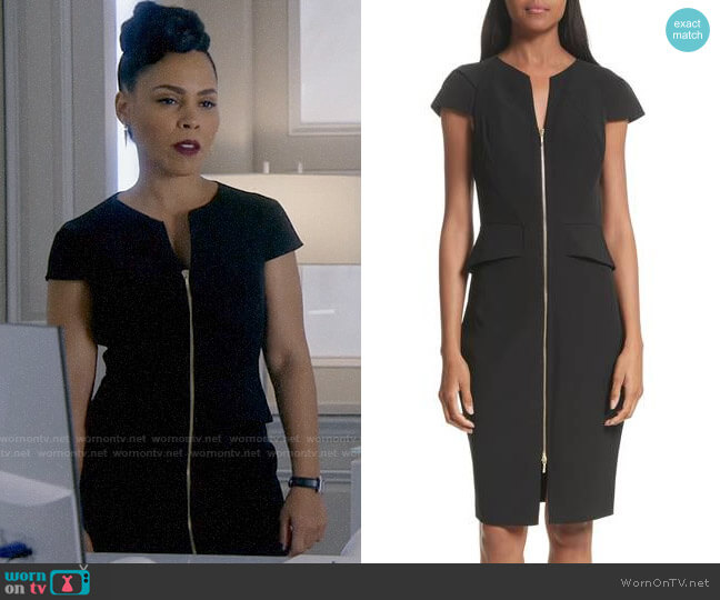 Ted Baker Architectural Pencil Dress worn by Tegan Price (Amirah Vann) on How to Get Away with Murder