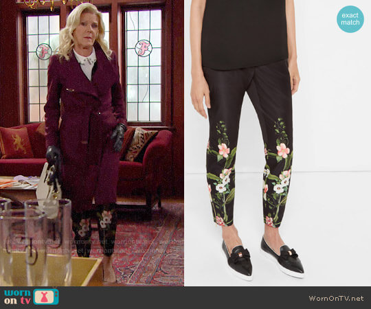 Ted Baker Hadas Secret Trellis Pants worn by Pamela Douglas (Alley Mills) on The Bold and the Beautiful