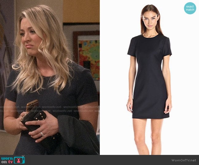 Theory Jatinn Dress in Deep Navy worn by Penny Hofstadter (Kaley Cuoco) on The Big Bang Theory