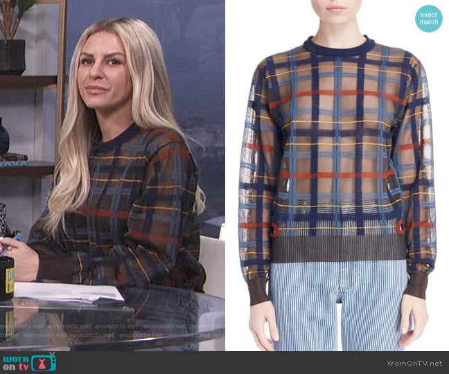 Toga Check Knit Sweater worn by Morgan Stewart on E! News