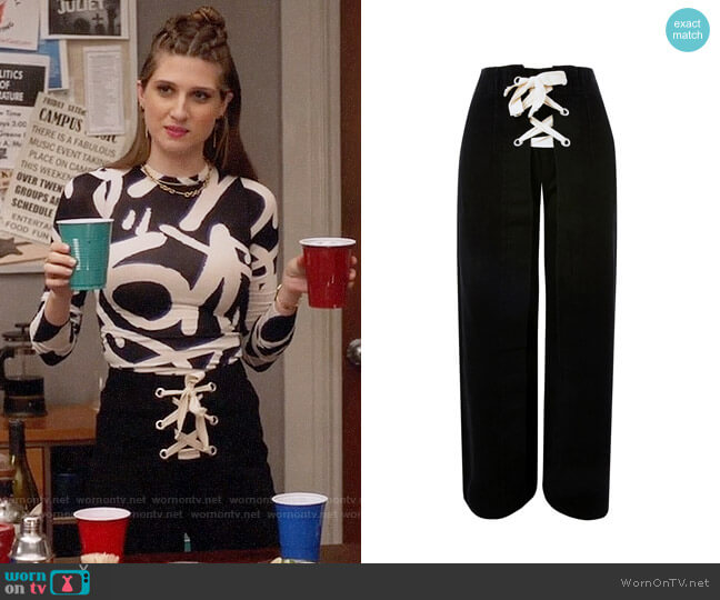 Topshop MOTO Lace Up Wide Leg Cropped Jeans worn by Nomi Segal (Emily Arlook) on Grown-ish