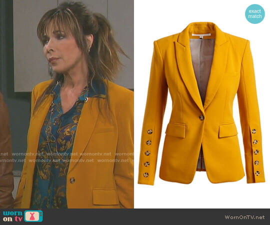 Veronica Beard Steele Cutaway Button-Cuff Tailored Jacket worn by Kate Roberts (Lauren Koslow) on Days of our Lives
