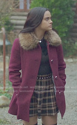 Veronica’s purple fur collar coat on Riverdale