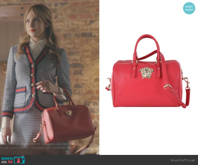 Versace Palazzo Medusa Bowling Bag worn by Fallon Carrington (Elizabeth Gillies) on Dynasty