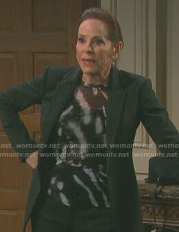 Vivian’s black and white patterned top on Days of our Lives