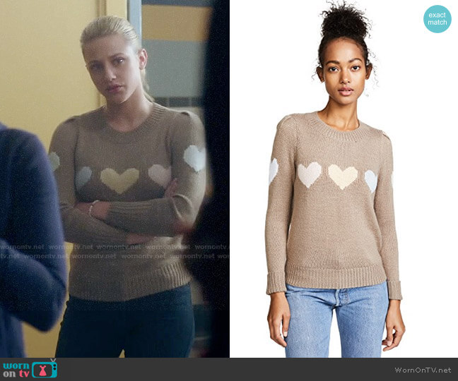 Wildfox Full Hearts Sweater worn by Betty Cooper (Lili Reinhart) on Riverdale