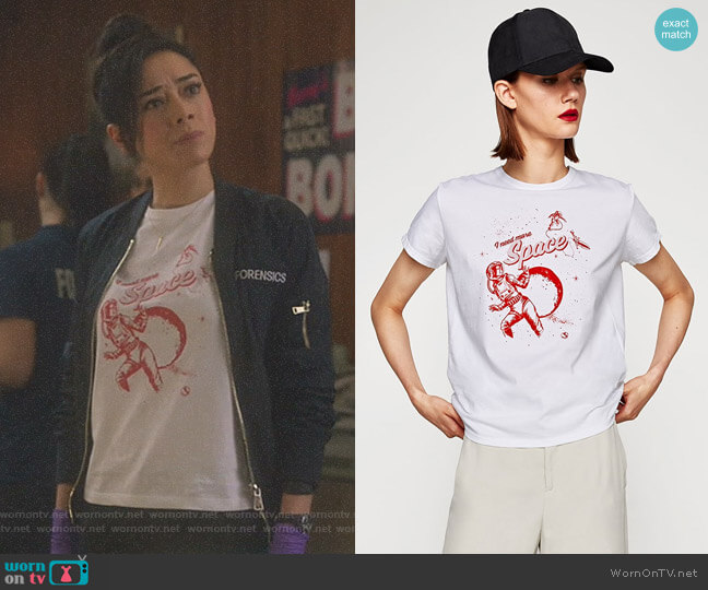 Zara Astronaut T-Shirt worn by Ella Lopez (Aimee Garcia) on Lucifer