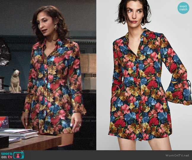 Zara Floral Print Jumpsuit Dress worn by Lily Winters (Christel Khalil) on The Young and the Restless